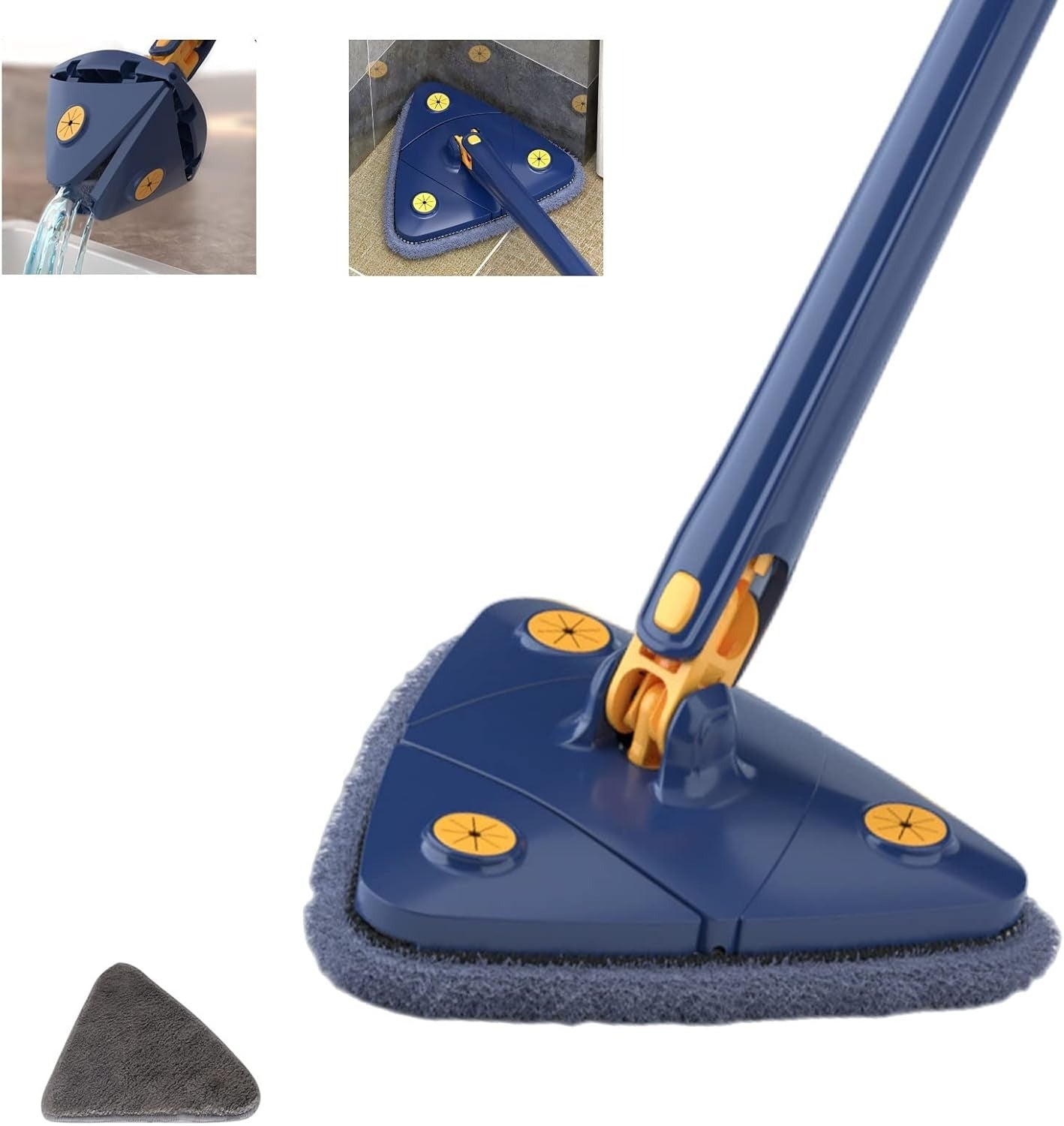 360 Degree Rotatable Adjustable Triangle Cleaning Mop | ممسحة تنظيف مثلثة قابلة للتعديل 360 درجة