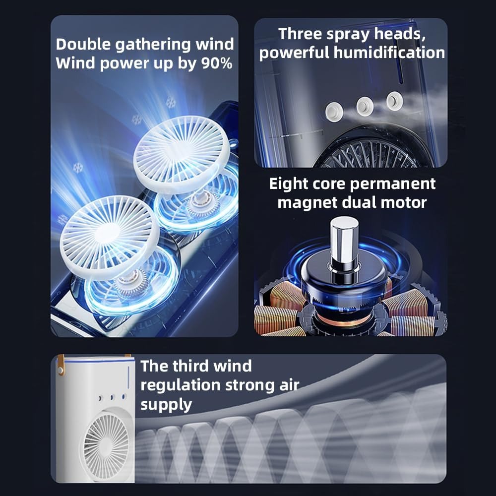 Portable Water Mist Fan ------- مروحة رذاذ الماء المحمولة