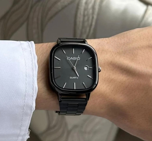 Casio Watch for Unisex Stainless Steel -Black | ساعة كاسيو للجنسين من الستانلس ستيل - لون أسود