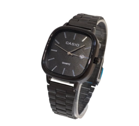 Casio Watch for Unisex Stainless Steel -Black | ساعة كاسيو للجنسين من الستانلس ستيل - لون أسود