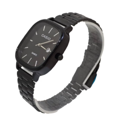 Casio Watch for Unisex Stainless Steel -Black | ساعة كاسيو للجنسين من الستانلس ستيل - لون أسود